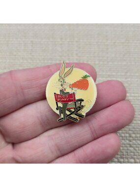 Vintage 1990 Bugs Bunny Director Chair Enamel Pin Retro Looney Tunes Pin A7627